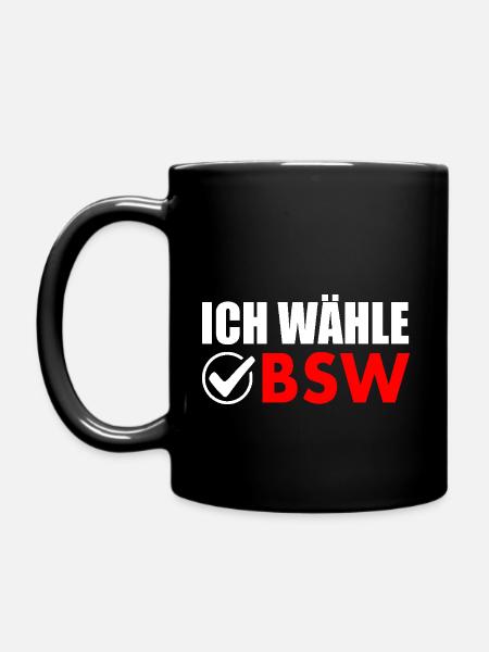 ich wähle bsw - Tasse einfarbig - Schwarz