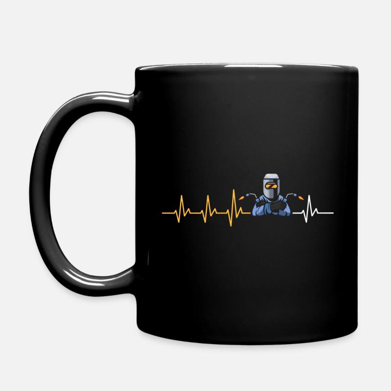 HERZSCHLAG SCHWEIßEN LUSTIGES SCHWEIßER GESCHENK - Tasse einfarbig - Schwarz