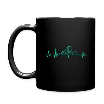 MONTAGNES RUSSES HEARTBEAT ECG CADEAU DE MONTAGNES RUSSES - Mug uni - noir - Gauche