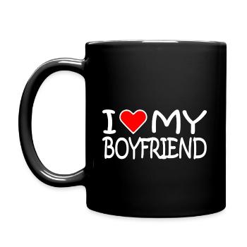 I love my boyfriend - Mug uni - noir - Gauche