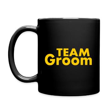 Team groom - Tasse einfarbig - Schwarz - Links
