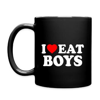 I love eat boys - Full Colour Mug - black - Left