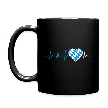 HERZSCHLAG BAYERN BAYRISCH HERZ WAPPEN GESCHENK - Tasse einfarbig - Schwarz - Links