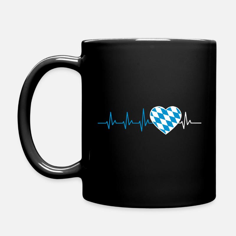 HERZSCHLAG BAYERN BAYRISCH HERZ WAPPEN GESCHENK - Tasse einfarbig - Schwarz