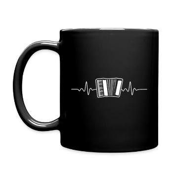 AKKORDEON HERZSCHLAG LUSTIG ZIEHHARMONIKA GESCHENK - Tasse einfarbig - Schwarz - Links