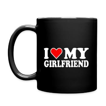 I love my girlfriend - Tasse einfarbig - Schwarz - Links