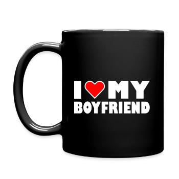 love my I heart my boyfriend - Mug uni - noir - Gauche