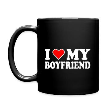 I love my boyfriend - Mug uni - noir - Gauche