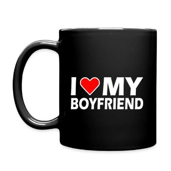 I love my boyfriend - Mug uni - noir - Gauche