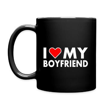 I love my boyfriend - Full Colour Mug - black - Left