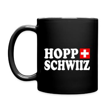 Hopp schwiiz - Tasse einfarbig - Schwarz - Links