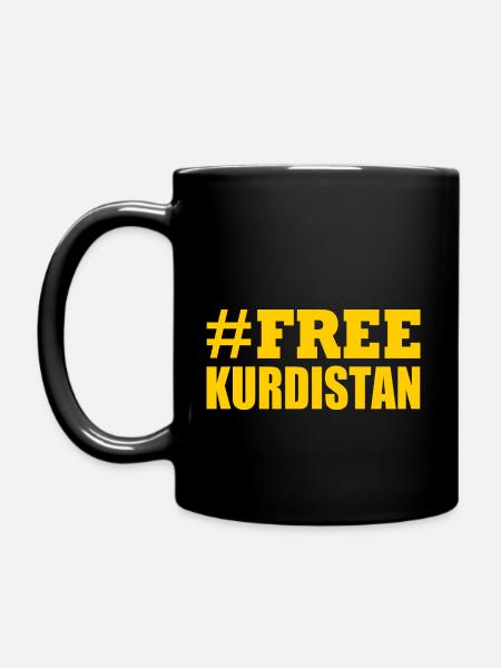Free Kurdistan - Tasse einfarbig - Schwarz