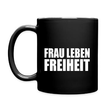 Frauen leben freiheit - Tasse einfarbig - Schwarz - Links