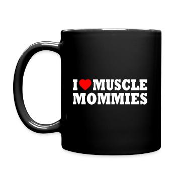 I love muscle mommies - Tasse einfarbig - Schwarz - Links
