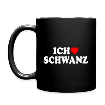 Ich liebe schwanz - Tasse einfarbig - Schwarz - Links