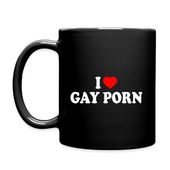 I love gay porn - Mug uni - noir - Gauche