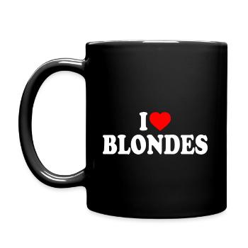 I love blondes - Tasse einfarbig - Schwarz - Links