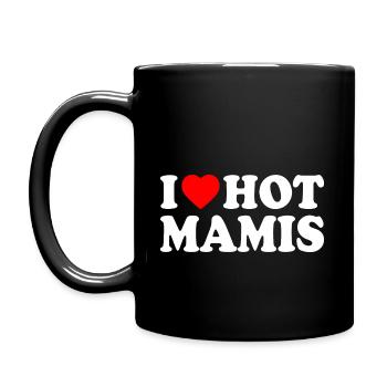 I love hot mamis - Tasse einfarbig - Schwarz - Links