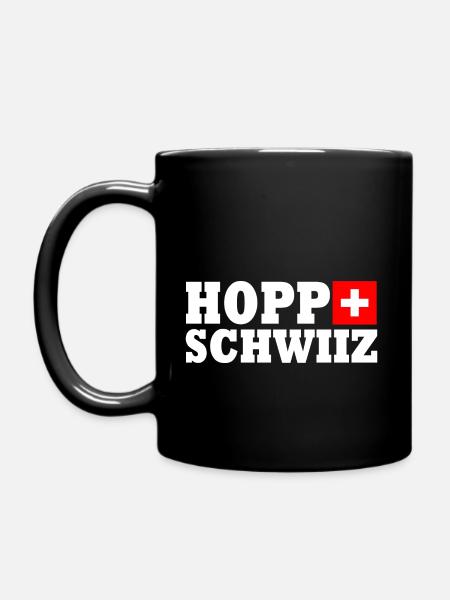 Hopp schwiiz - Tasse einfarbig - Schwarz