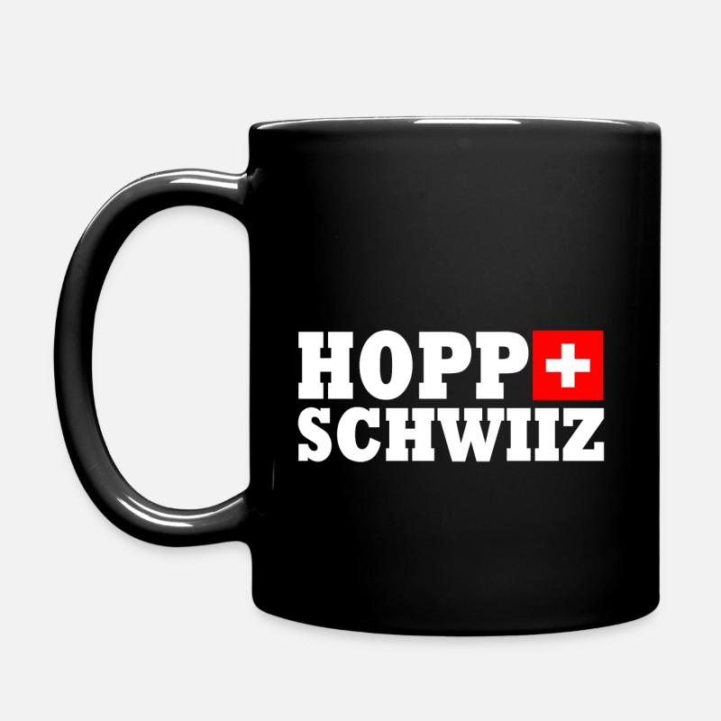 Hopp schwiiz - Tasse einfarbig - Schwarz