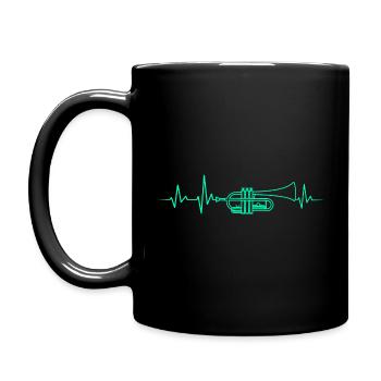 TROMPETEN HERZSCHLAG TROMPETE TROMPETER GESCHENK - Tasse einfarbig - Schwarz - Links