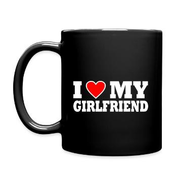 I love my girlfriend - Tasse einfarbig - Schwarz - Links