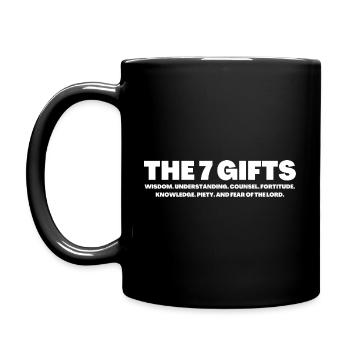 The 7 Gifts of the holy spirit – Christian - Full Colour Mug - black - Left