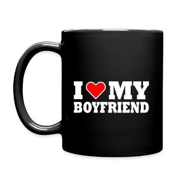 I love my boyfriend - Mug uni - noir - Gauche