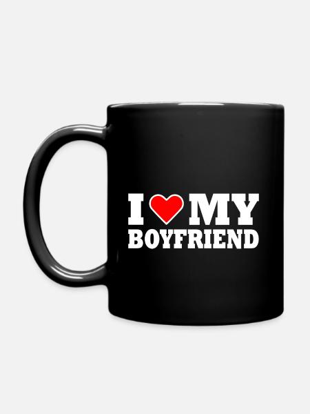 I love my boyfriend - Tasse einfarbig - Schwarz