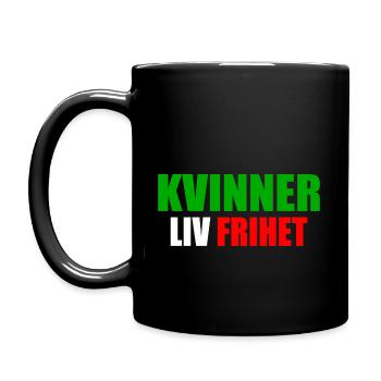 FRAU LEBT FREIHEIT - Tasse einfarbig - Schwarz - Links
