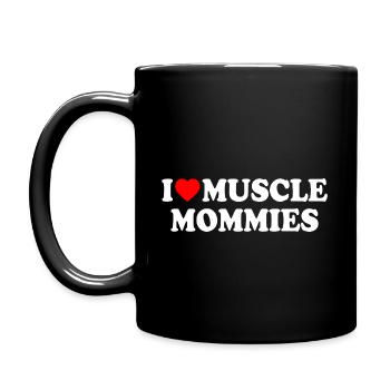 I love muscle mommies - Tasse einfarbig - Schwarz - Links