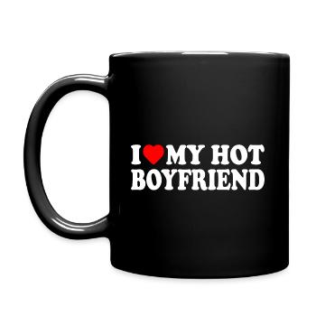 i love my hot boyfriend - Full Colour Mug - black - Left
