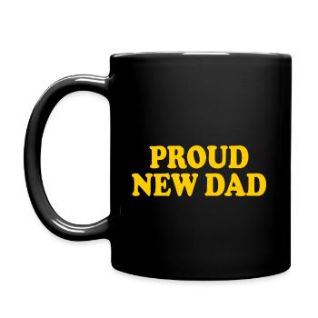Proud new dad - Tasse einfarbig - Schwarz - Links