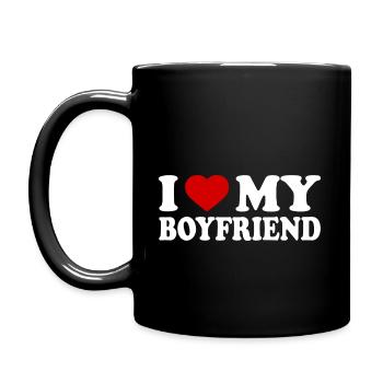 I love my boyfriend - Full Colour Mug - black - Left