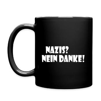 Nazis nein danke - Tasse einfarbig - Schwarz - Links