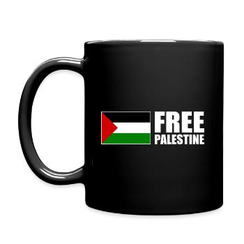 Free palestine - Tasse einfarbig - Schwarz - Links