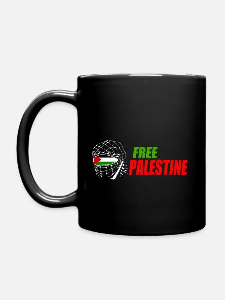 Free palestine - Tasse einfarbig - Schwarz