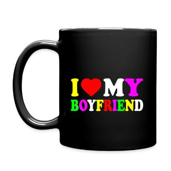 I love my boyfriend - Mug uni - noir - Gauche