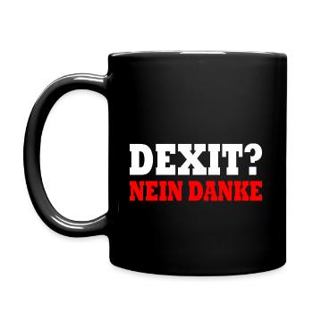 Dexit nein danke - Tasse einfarbig - Schwarz - Links