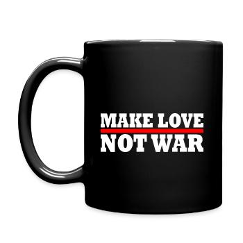 Make love not war - Tasse einfarbig - Schwarz - Links