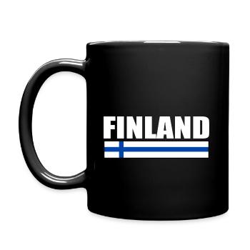 FINLANDE DRAPEAU FINLANDAIS - Mug uni - noir - Gauche