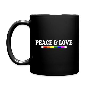 Peace and love - Full Colour Mug - black - Left