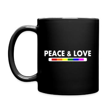 Peace and love - Full Colour Mug - black - Left