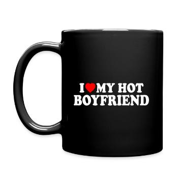 i love my hot boyfriend - Full Colour Mug - black - Left