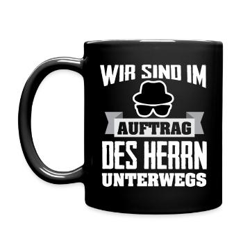 Im Auftrag des Herrn - Tasse einfarbig - Schwarz - Links