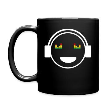 Audio Phil Smiley Kopfhörer Musik Liebhaber Weiss - Tasse einfarbig - Schwarz - Links