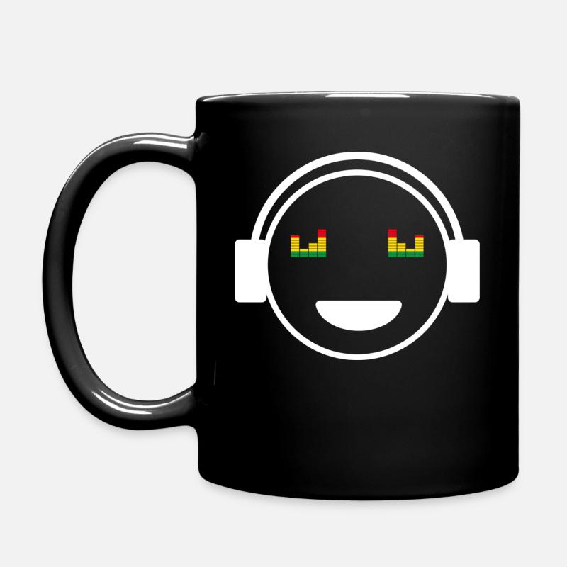 Audio Phil Smiley Kopfhörer Musik Liebhaber Weiss - Tasse einfarbig - Schwarz