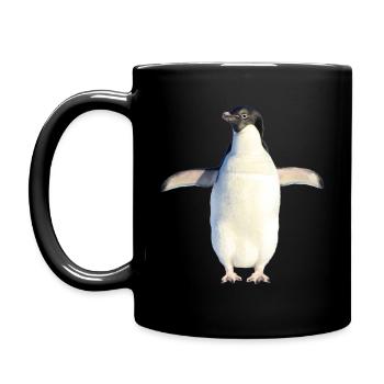 süßer Pinguin - Tasse einfarbig - Schwarz - Links