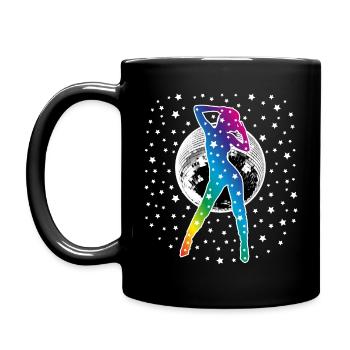 02 Disco Dance Stars Discokugel Discoball - Tasse einfarbig - Schwarz - Links