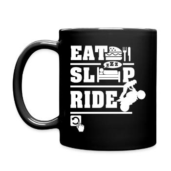Eat Sleep Ride - Full Colour Mug - black - Left